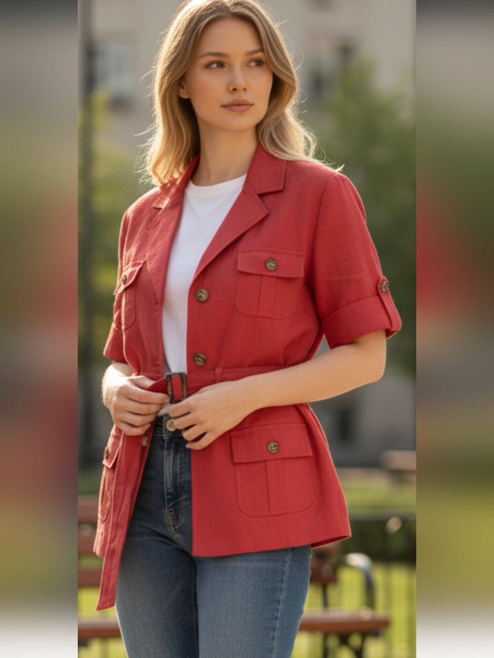 MIX Tahari by ASL linen blend jacket 10P